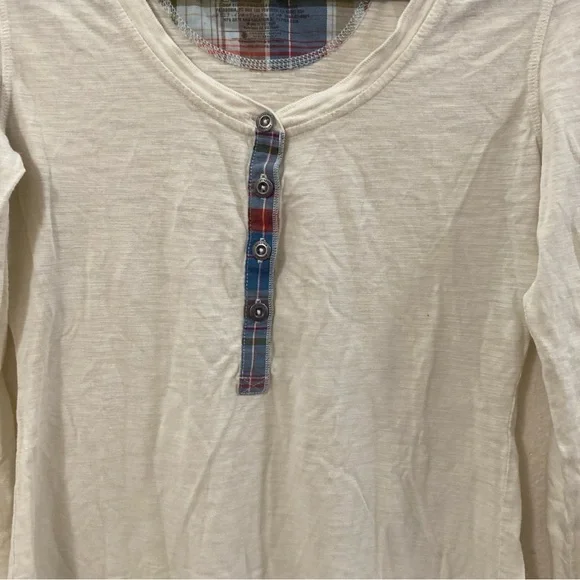 Patagonia White and Tan Long Sleeve Buttoned T-Shirt Organic Cotton Size S - Picture 4 of 14